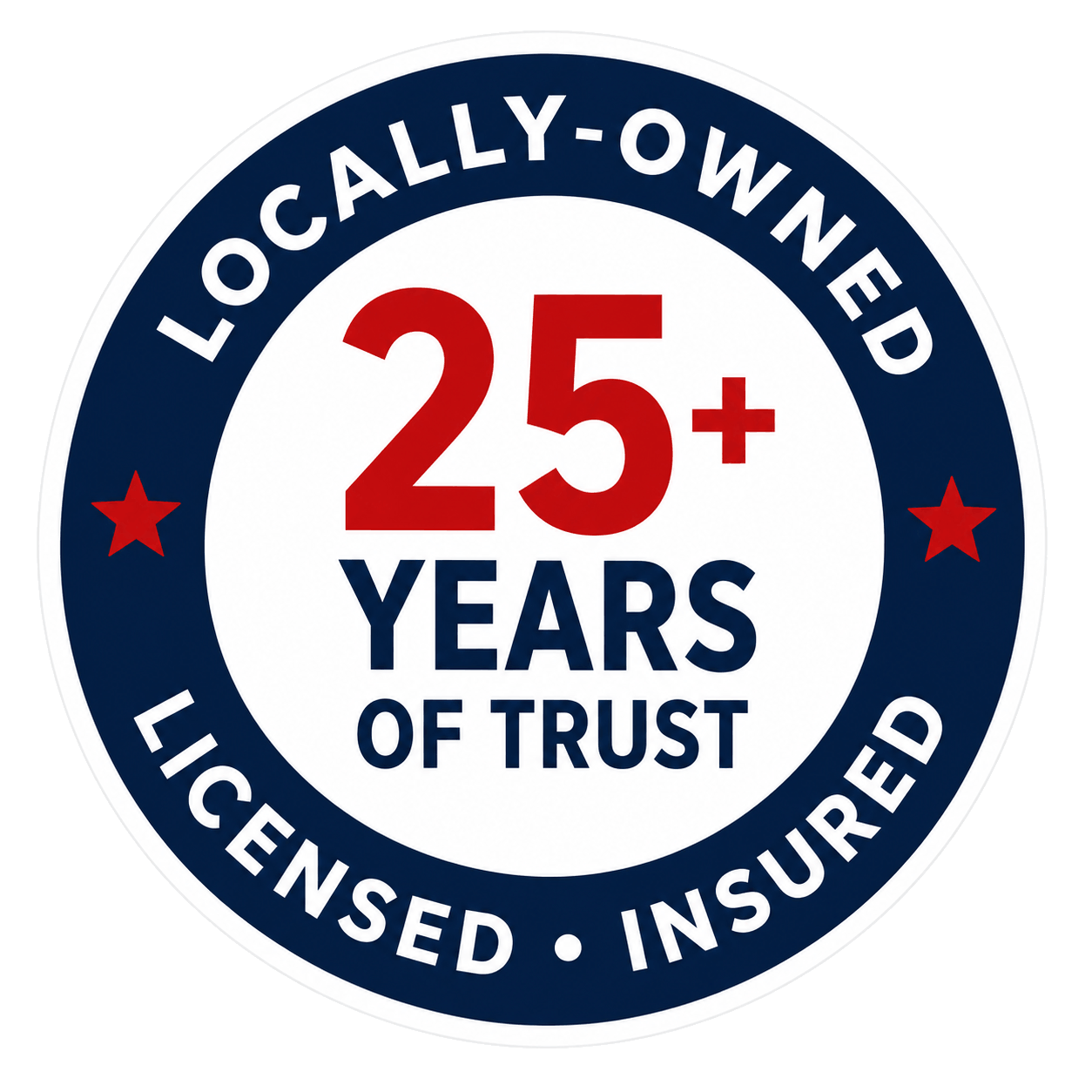 25+ Years of Trust — Locally-Owned, Licensed, Insured